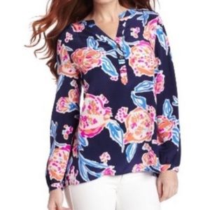 LILLY PULITZER 100% silk alexandra top size XS-M